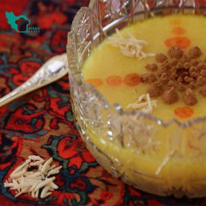 sholeh zard, persian cuisine, persian desert reciepe, food tour, iran, saffron