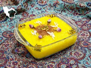 sholeh zard, persian cuisine, persian desert reciepe, food tour, iran